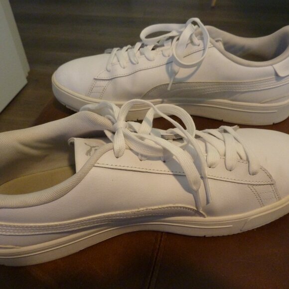 Puma White Low Top Men's US 13, Excellent Pre-Owned Condition - Picture 7 of 11